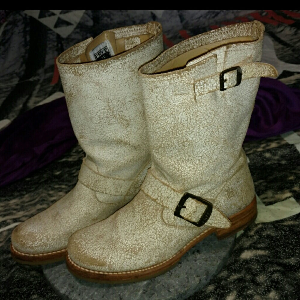 FRYE Veronica painted leather boots